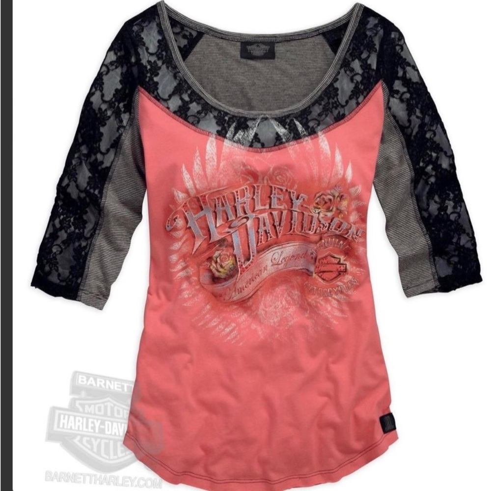 Harley Davidson rose banner lace LS